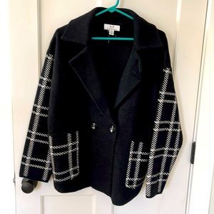 Magaschoni black and white wool blend jacket
